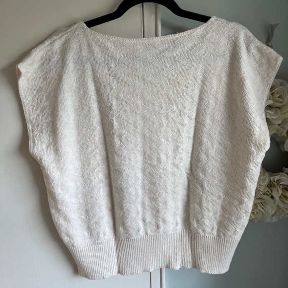 Vintage 80s Knitted Sweater Queens Way To Fashion Short Sleeve 21x22 - Picture 3 of 5